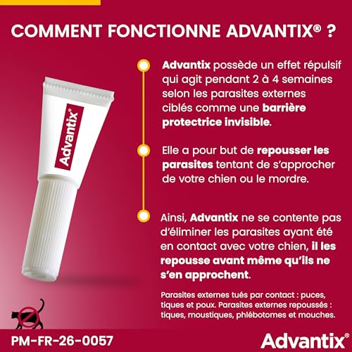 Thumbnail 6 de Advantix Petit Chien 4–10 kg, 4 pipettes de 1,0 ml – Protection antiparasitaire externe sur 4 semaines