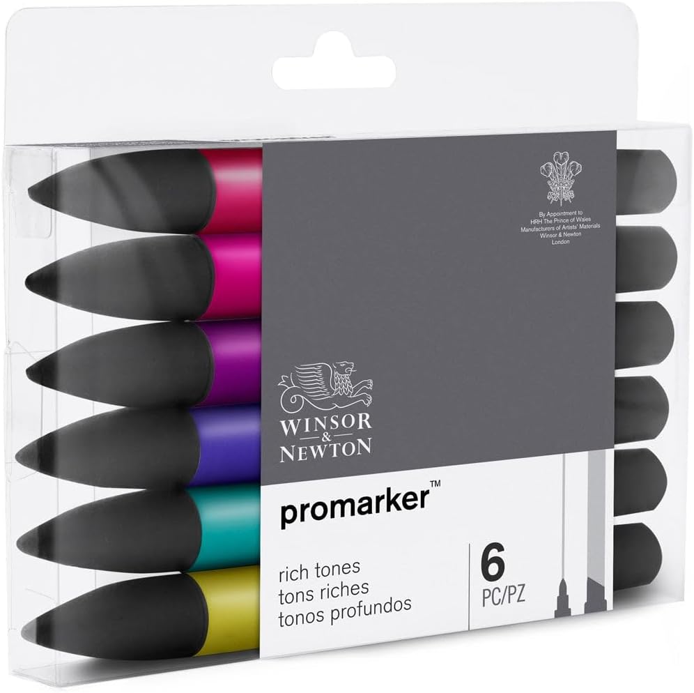 Detalle de W&N Promarker Set X6 Tons Riches — Ensemble de marqueurs à double pointe