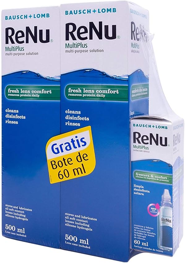 Detalle de Bausch + Lomb Renu MultiPlus 2 x 500 ml + 60 ml gratis