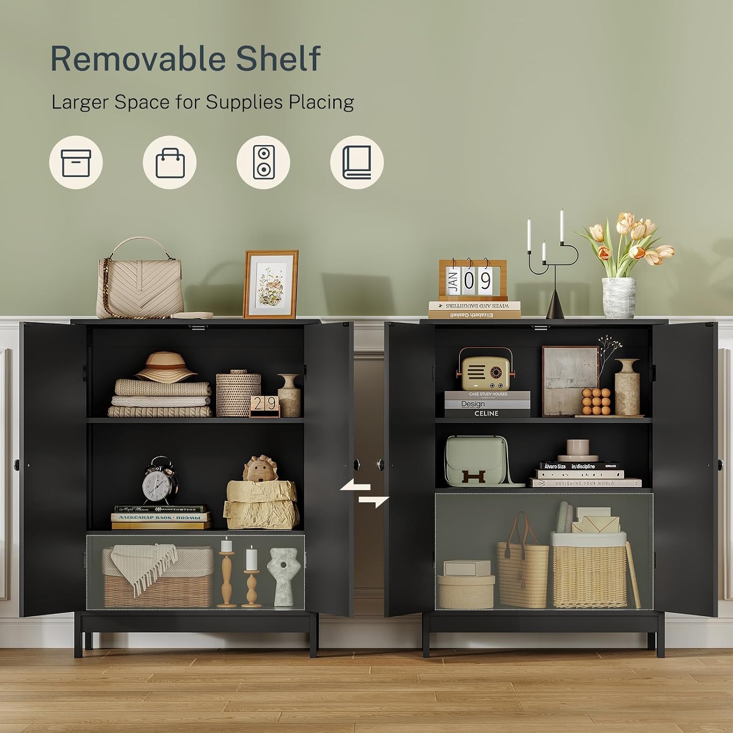 Detalle de Iwell Bathroom Storage Cabinet, 3 Shelves