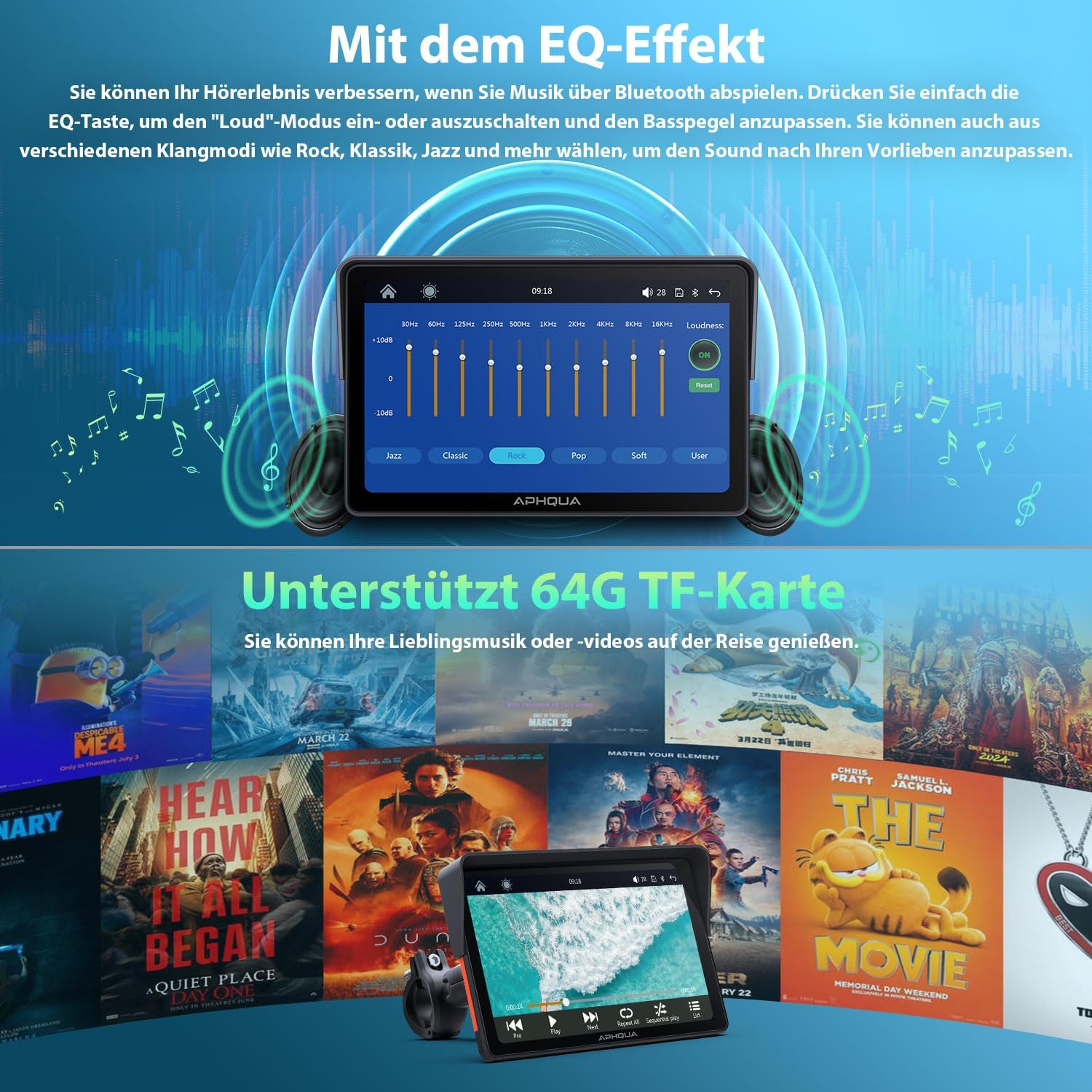 Thumbnail 5 de APHQUA CarPlay Display 7 Zoll Motorrad