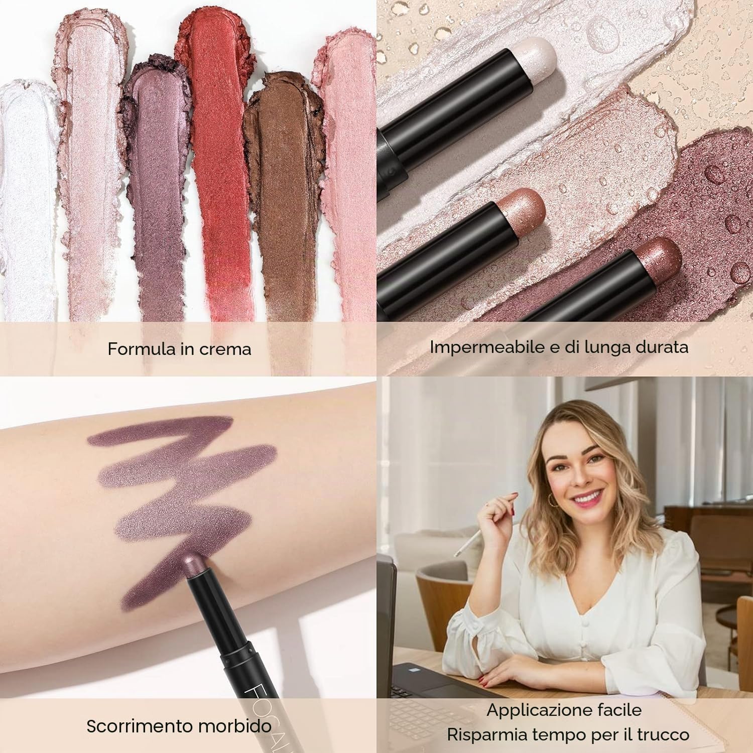 Thumbnail 4 de Ombretto Occhi Stick Matte: Set di matite ombretto cremose per look facili e dallo stile definito