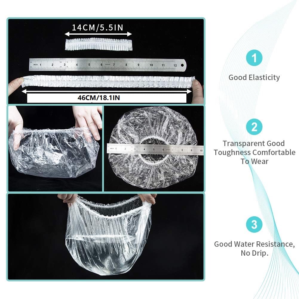 Thumbnail 5 de 100 Pcs Disposable Shower Caps Thickening Elastic