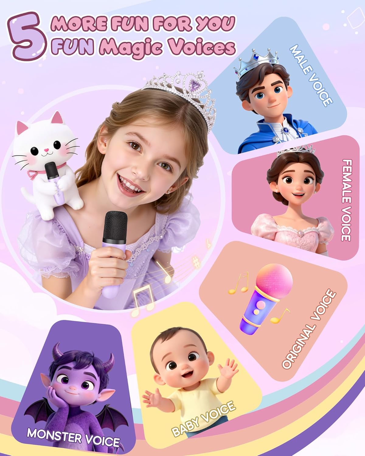 Detalle de IROO X Karafun Mini Karaoke Machine for Kids (2025) with 2 Wireless Mics