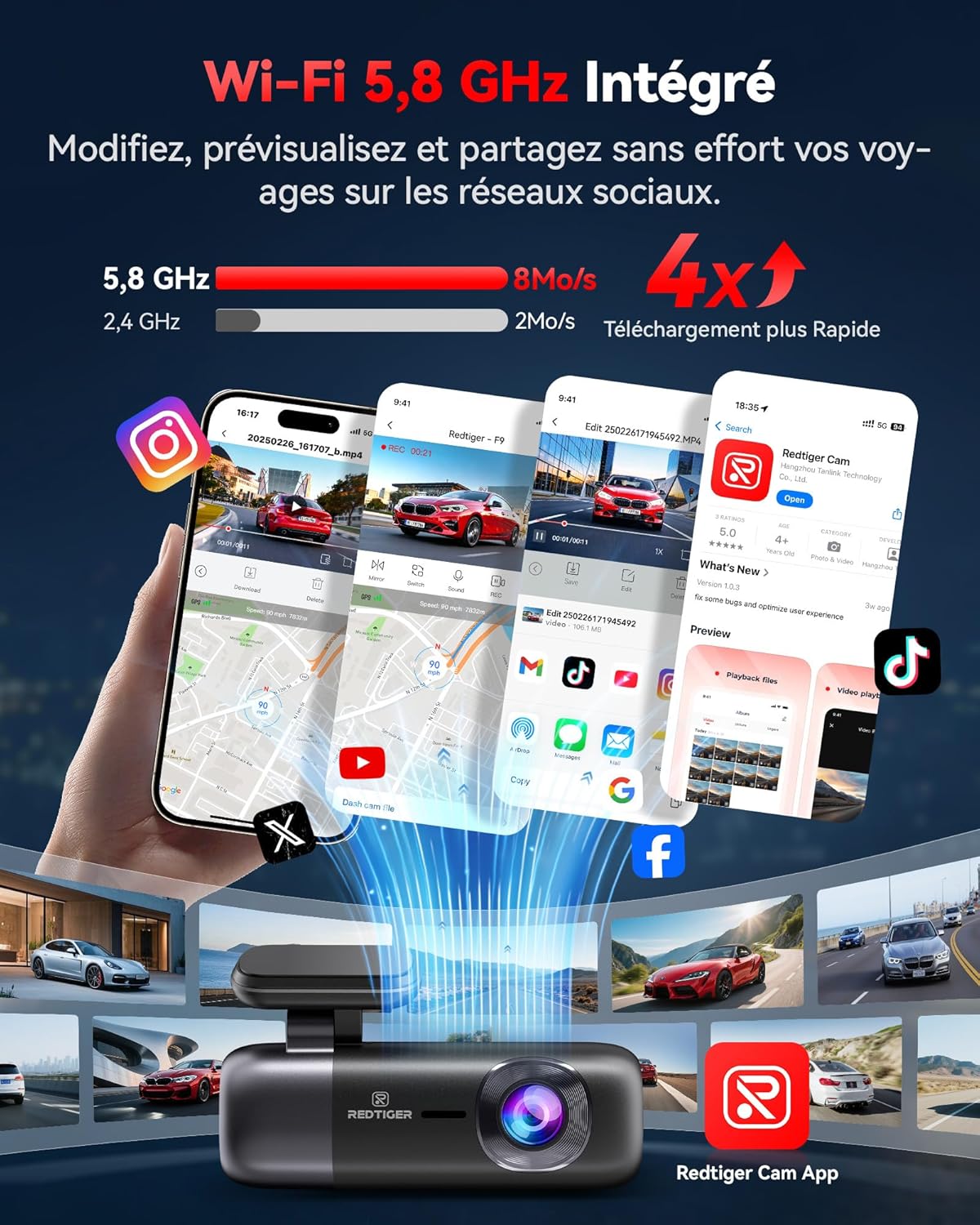 Thumbnail 1 de REDTIGER F9 4K dash cam