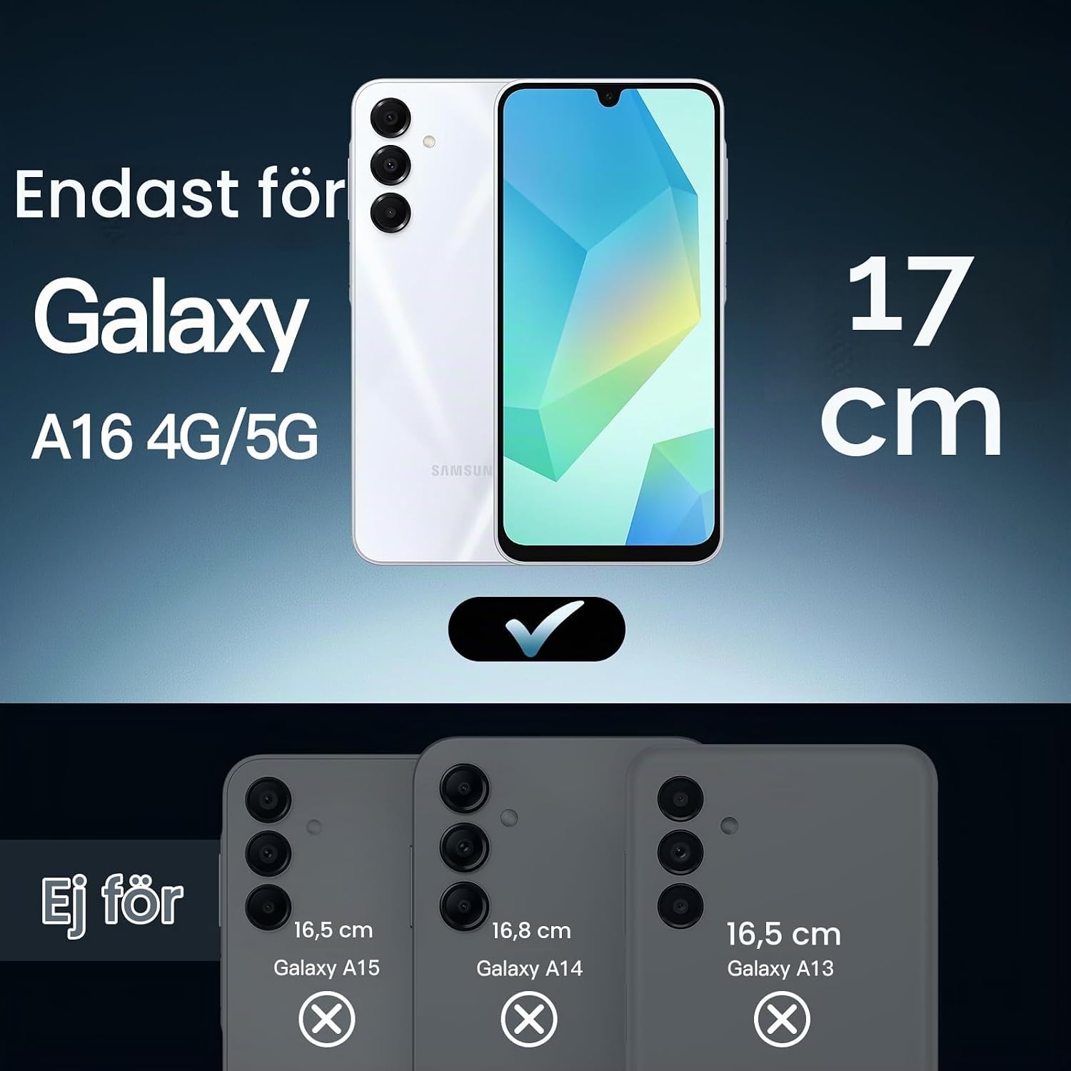 Detalle de JETech klart skal för Samsung Galaxy A16 med TPU-ram och hård PC-baksida
