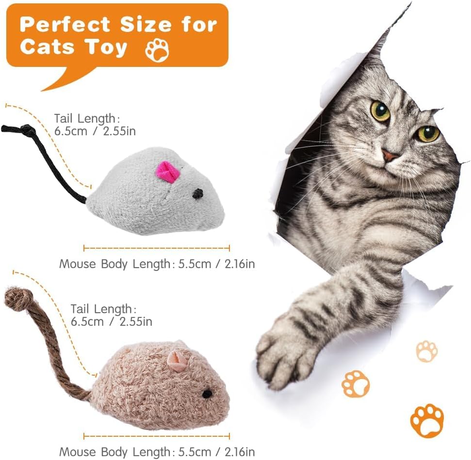 Thumbnail 2 de Adiwo Set di 24 topi in peluche con erba gatta per gatti e giochi di pulizia dentale