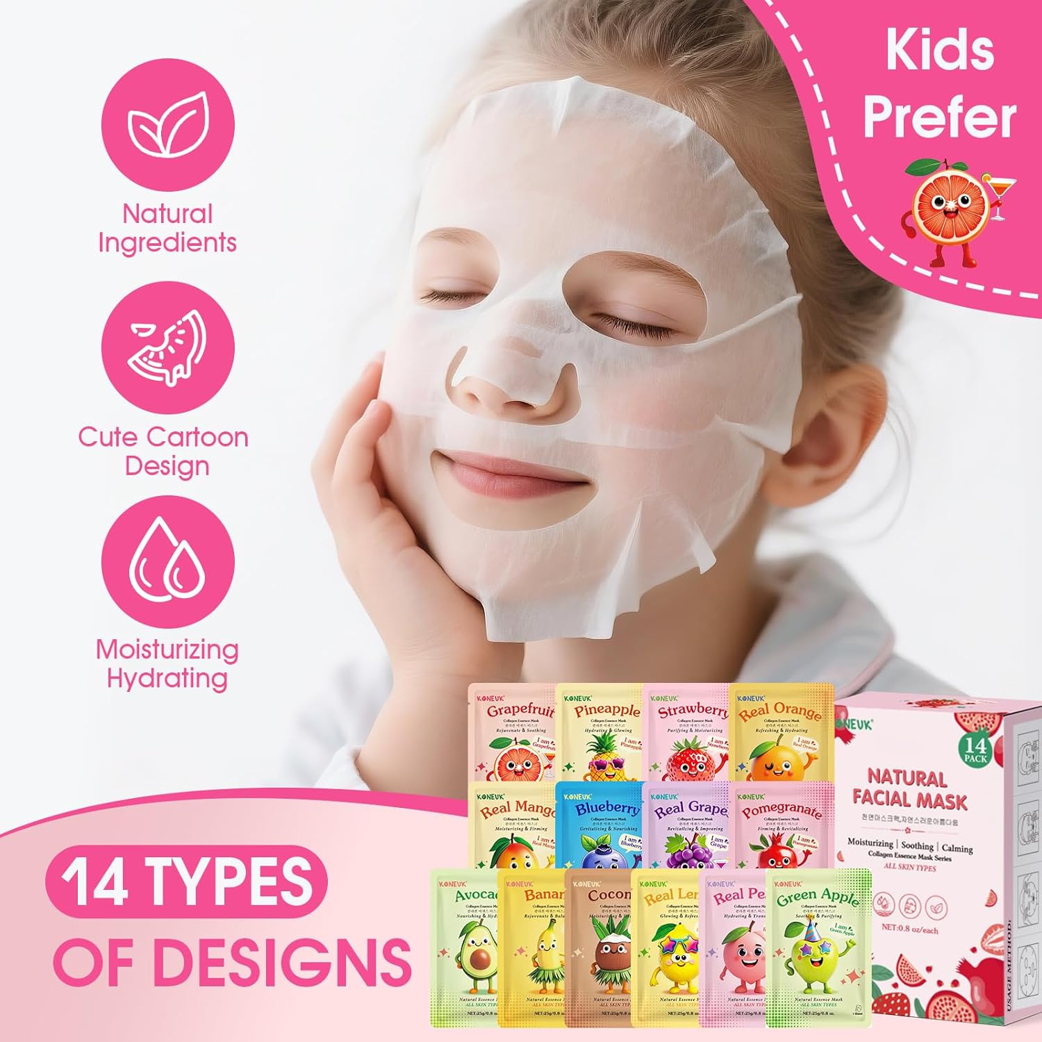 Detalle 2 de 14 Pack Fruit Face Masks 🧖♀