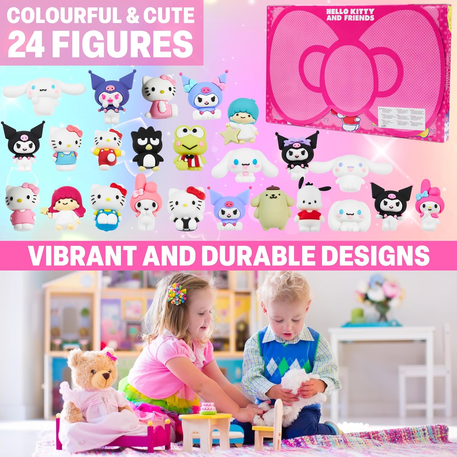 Detalle de Hello Kitty 3537 サンリオ アドベントカレンダー 3Dフィギュア ピンク 24体