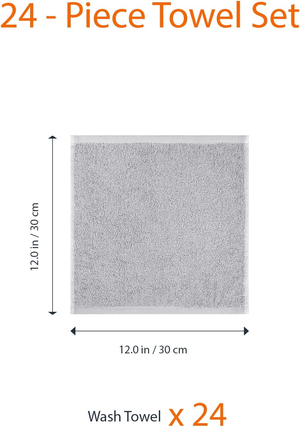 Thumbnail 4 de Amazon Basics Waschlappen 30×30 cm, 24er-Pack
