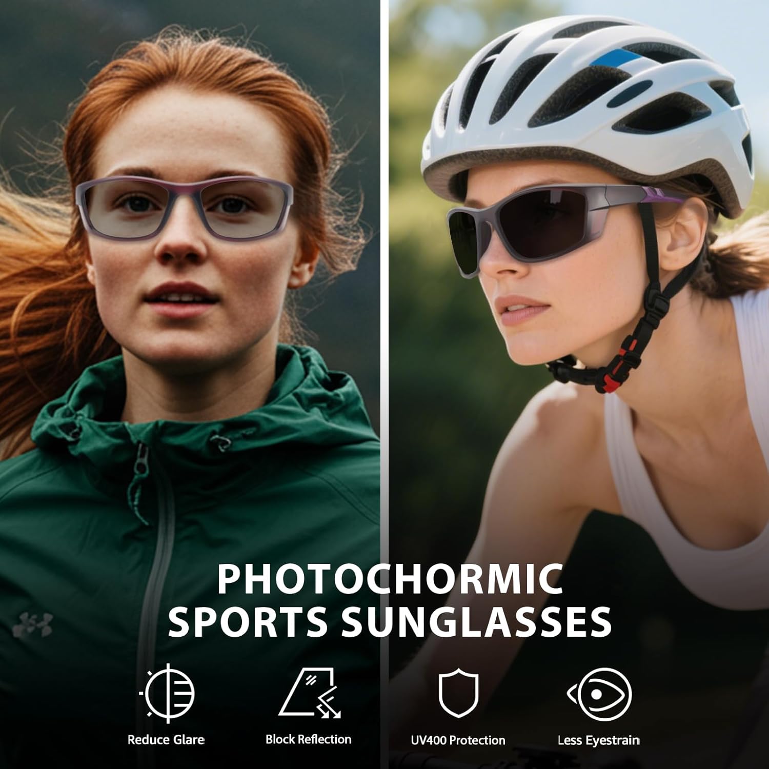 Thumbnail 1 de Myiaur selbsttönende Fahrradbrille für Damen mit polarisierten Photochrom-Linsen und UV400-Schutz