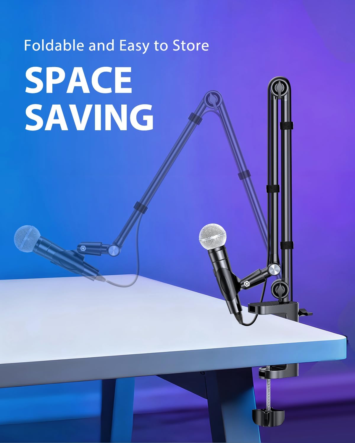 Thumbnail 6 de UBeesize UB-MKFXJBK Microphone Boom Arm, 360° Desk Mount, Aluminum Alloy