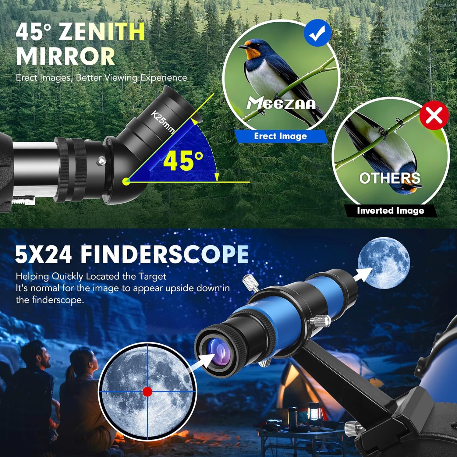 Thumbnail 3 de MEEZAA 90mm Refractor Telescope for Beginners