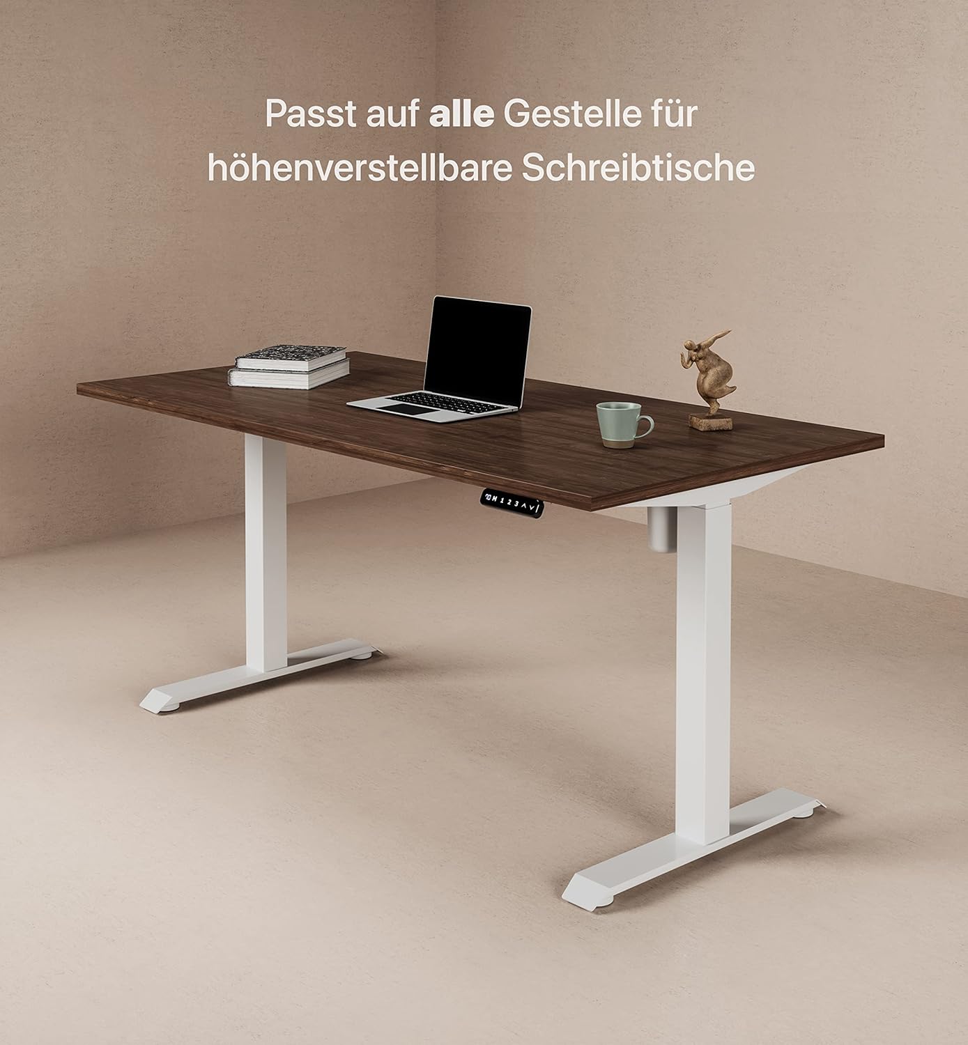 Thumbnail 3 de Desktronic Tischplatte 140 x 70 cm (Nussbaum) – 25 mm robust für höhenverstellbare Schreibtische & mehr