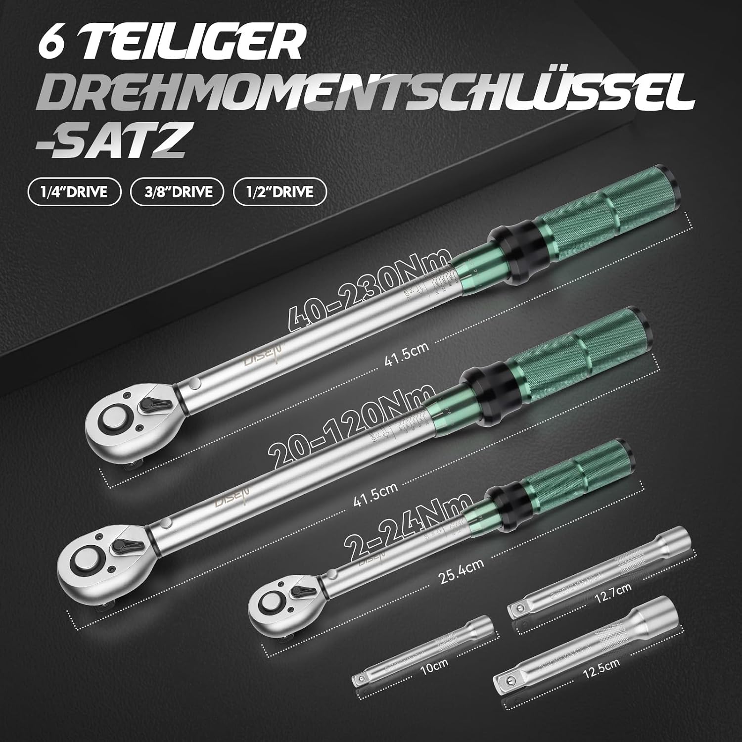 Thumbnail 3 de DISEN 6-tlg Drehmomentschlüssel-Set 3 Größen