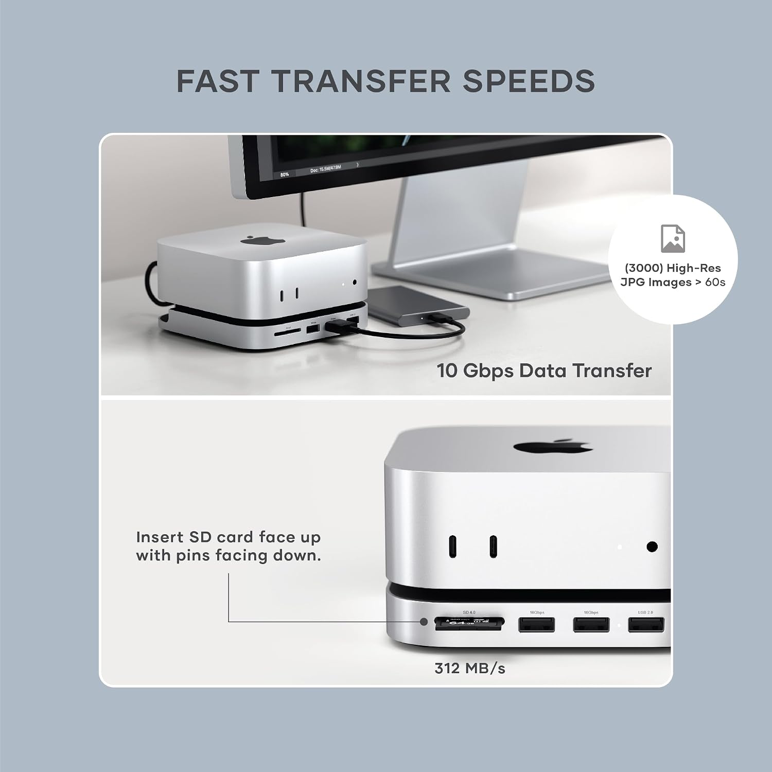 Detalle 2 de Satechi Mac mini M4 Hub & Stand 4TB