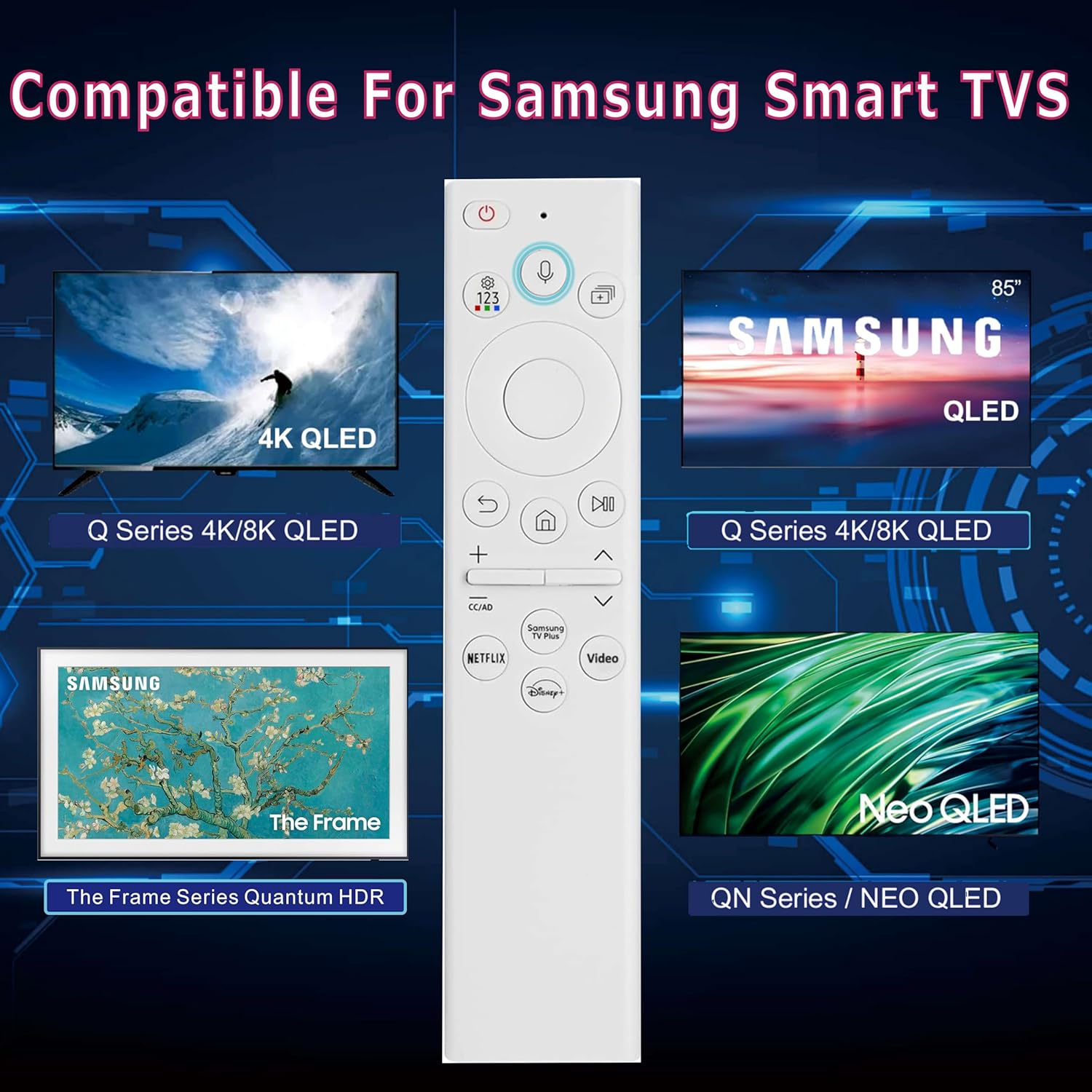 Thumbnail 1 de Samsung Frame TV Remote Replacement (BN59-01391A) with Voice Control for 2018–2024 Frame TVs