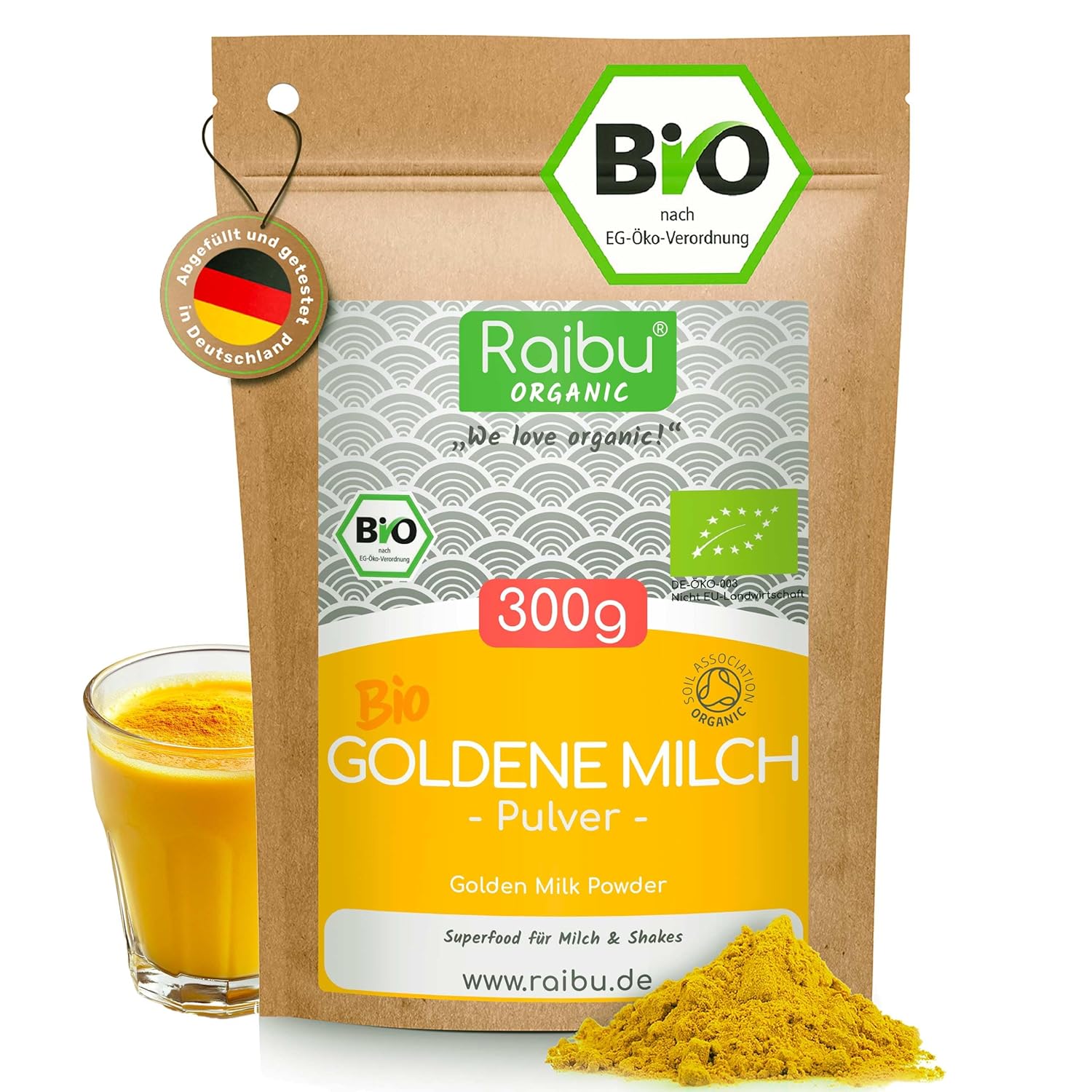Detalle de Goldene Milch Pulver BIO 300g Golden Milk Kurkuma Latte
