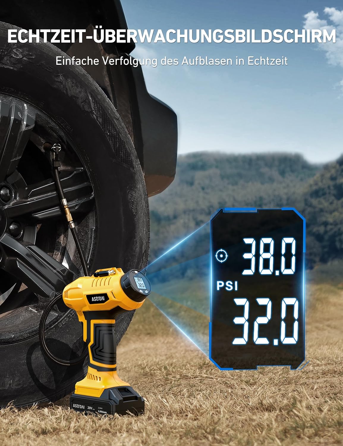 Thumbnail 4 de AstroAI 2-in-1 Metallzylinder Luftkompressor 160 PSI