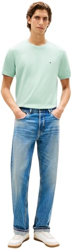 Detalle de Tommy Hilfiger Herren T-Shirt Kurzarm Seasonal Solid Tee Grüntöne (Crushed Mint), XXL