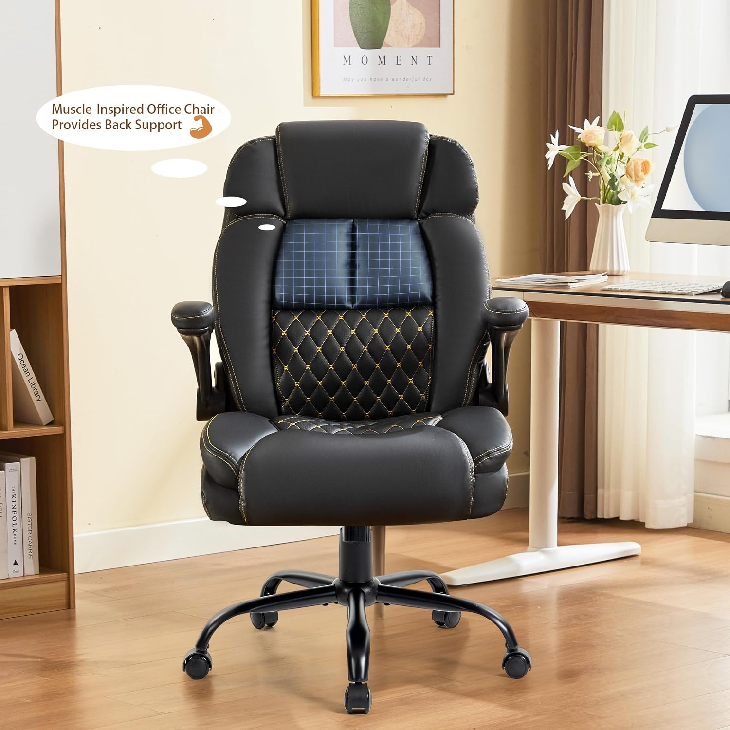 Detalle 2 de BIGGARSIT Massage office chair, 500 lb Capacity, Heat and 4-Point Vibration