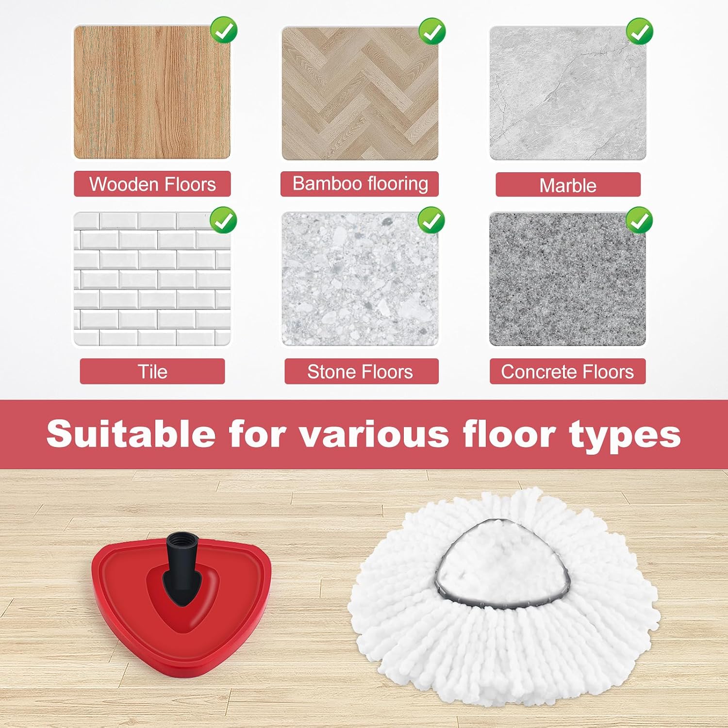 Detalle 2 de DLAIMI Turbo spin mop heads 4 pack