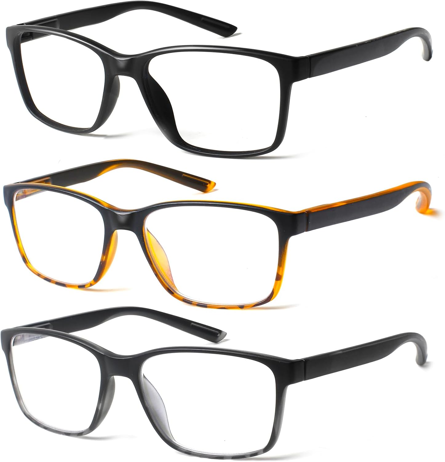 Detalle de Kerecsen 3 Pack Reading Glasses for Men with Blue Light Blocking and Spring Hinge