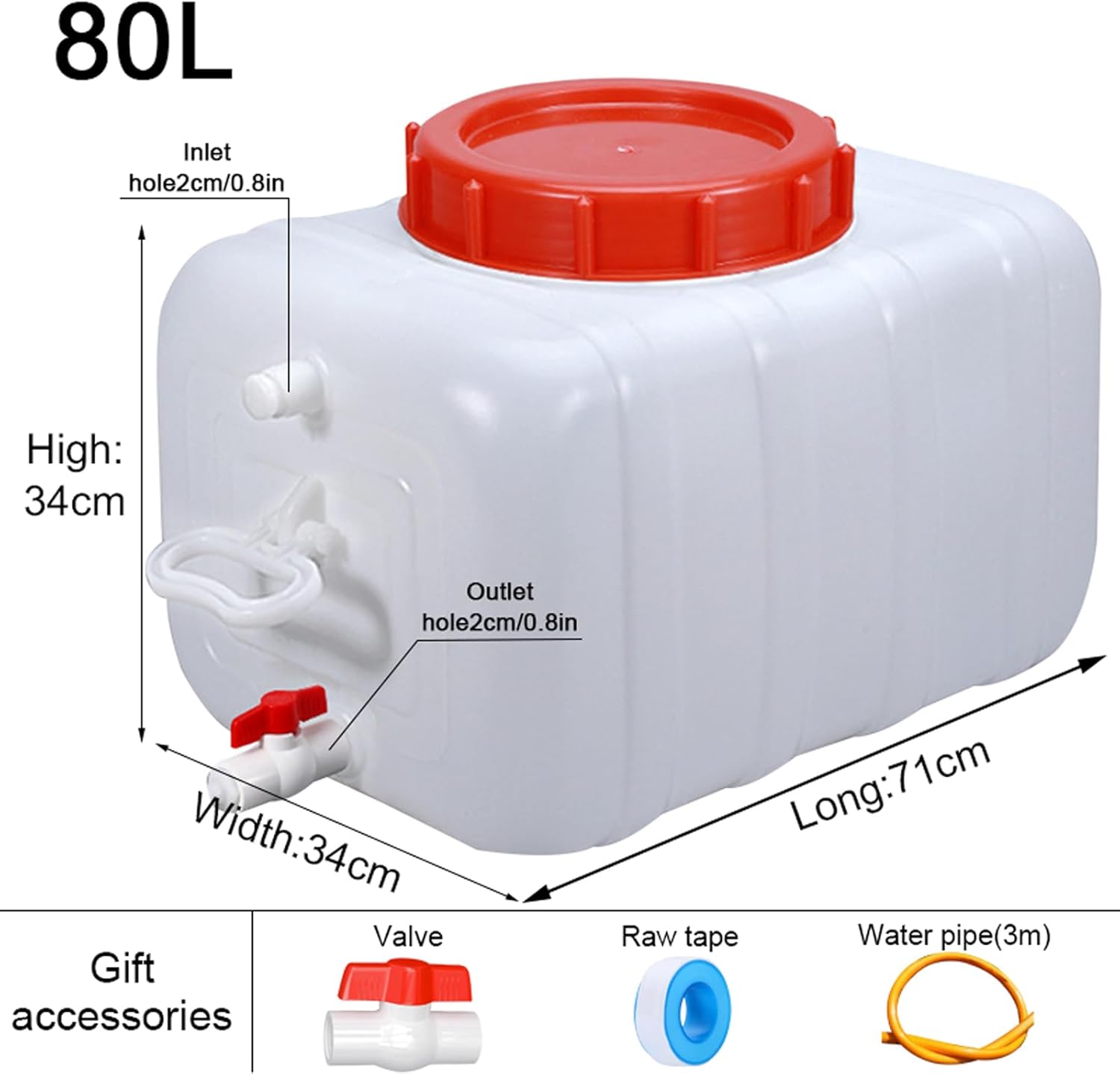 Detalle 2 de NIANTONG Wassertank 80 L Wasserbehälter