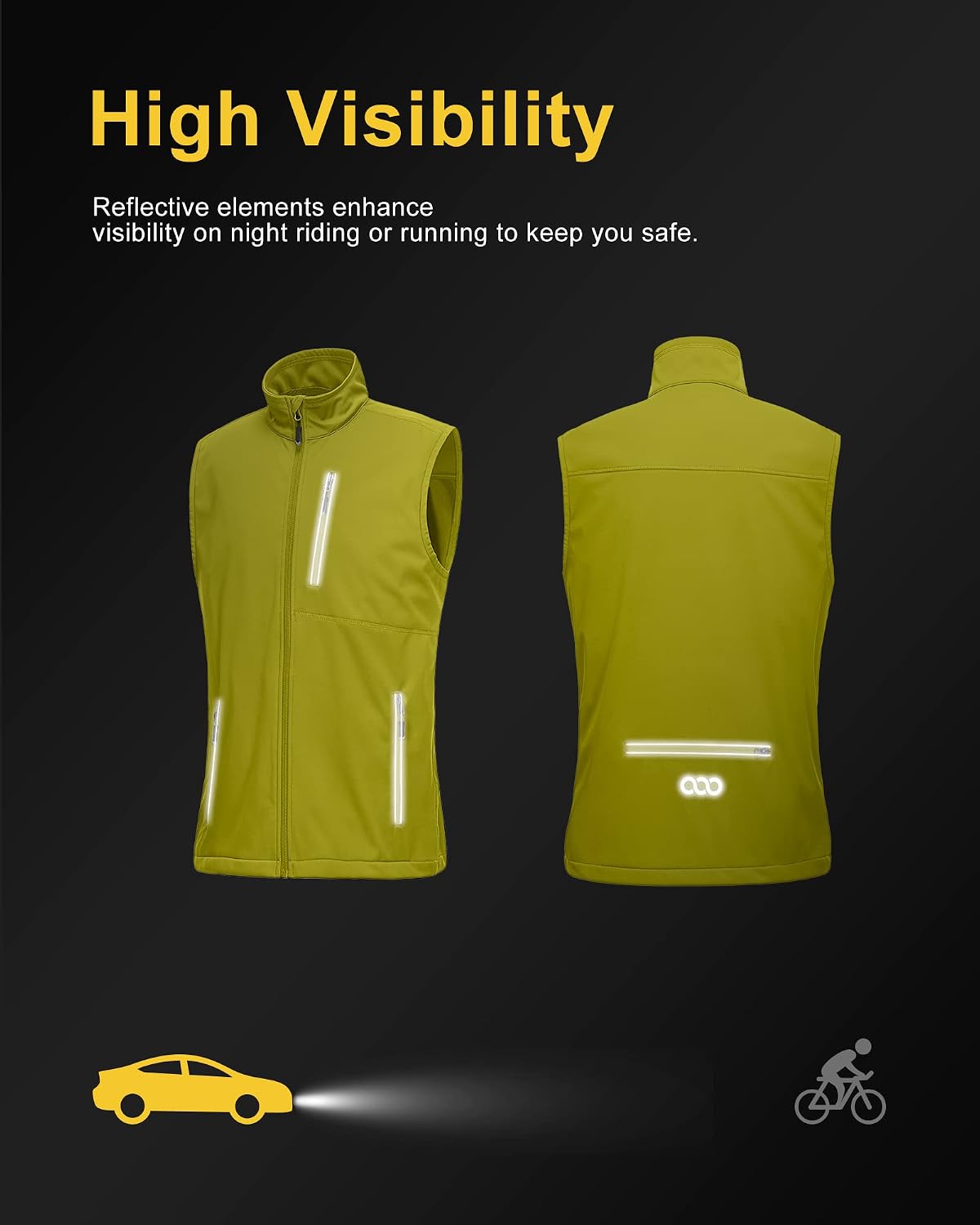 Detalle de 33,000ft leichte Softshell-Weste für Herren – wind- und wasserdicht, atmungsaktiv (Lauf-/Rad-/Outdoorweste)