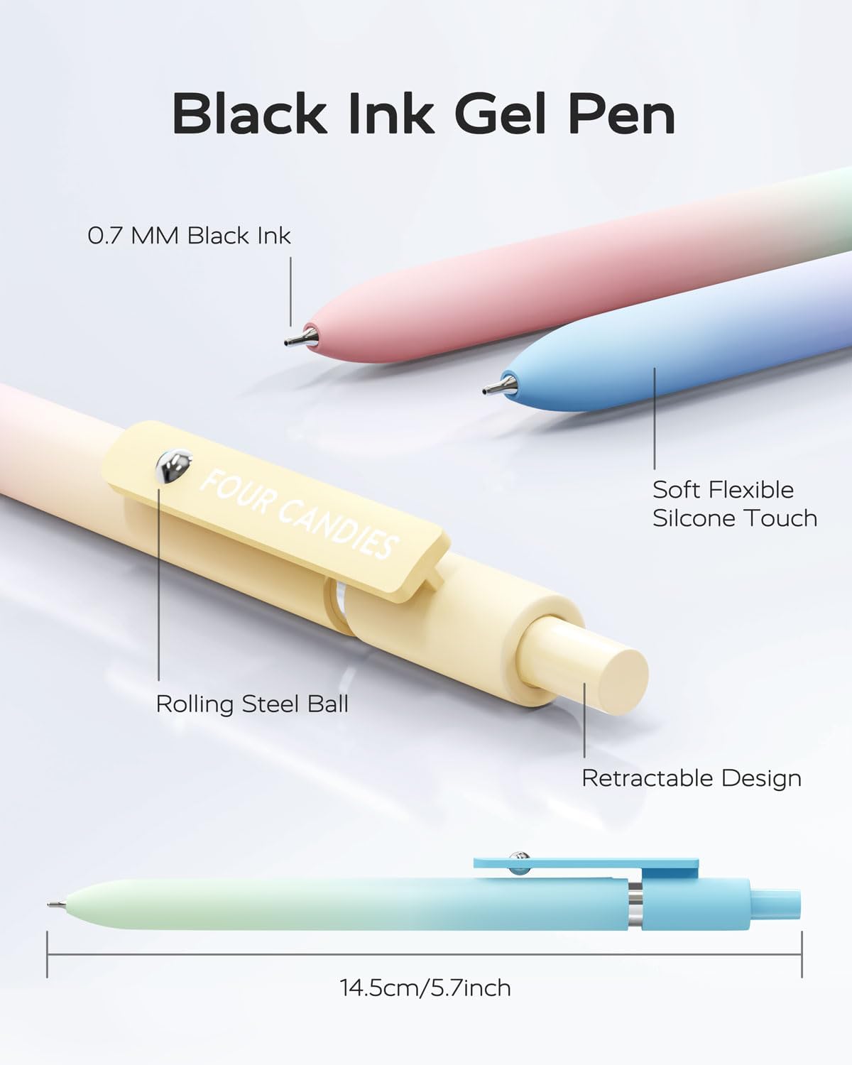 Detalle de Four Candies Gel Pens 0.7mm Gradient set 🎨