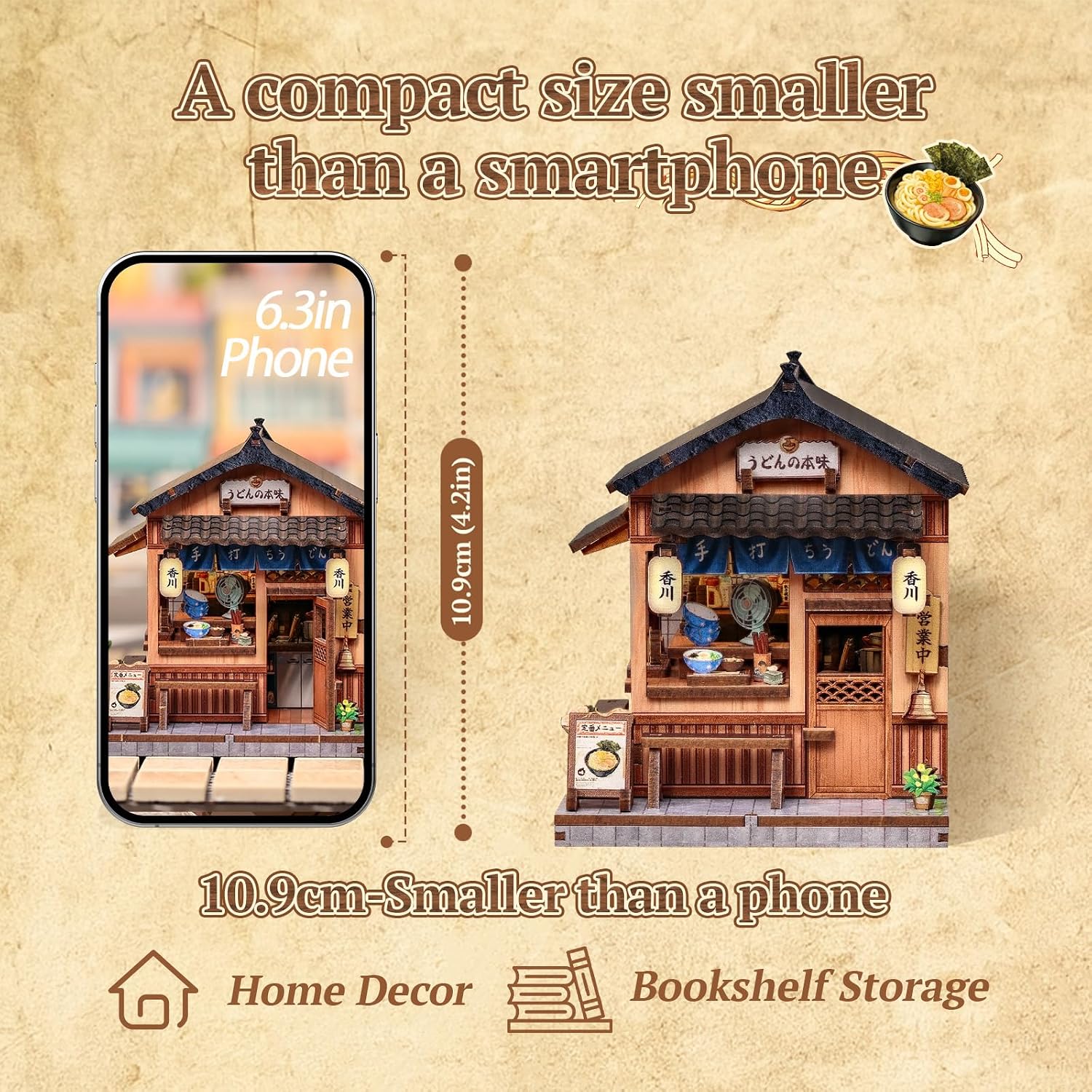 Thumbnail 2 de CUTEBEE Puzzle 3D en Bois pour Adultes – Maison Kagawa Udon (Kit Débutant, Déco Miniature)