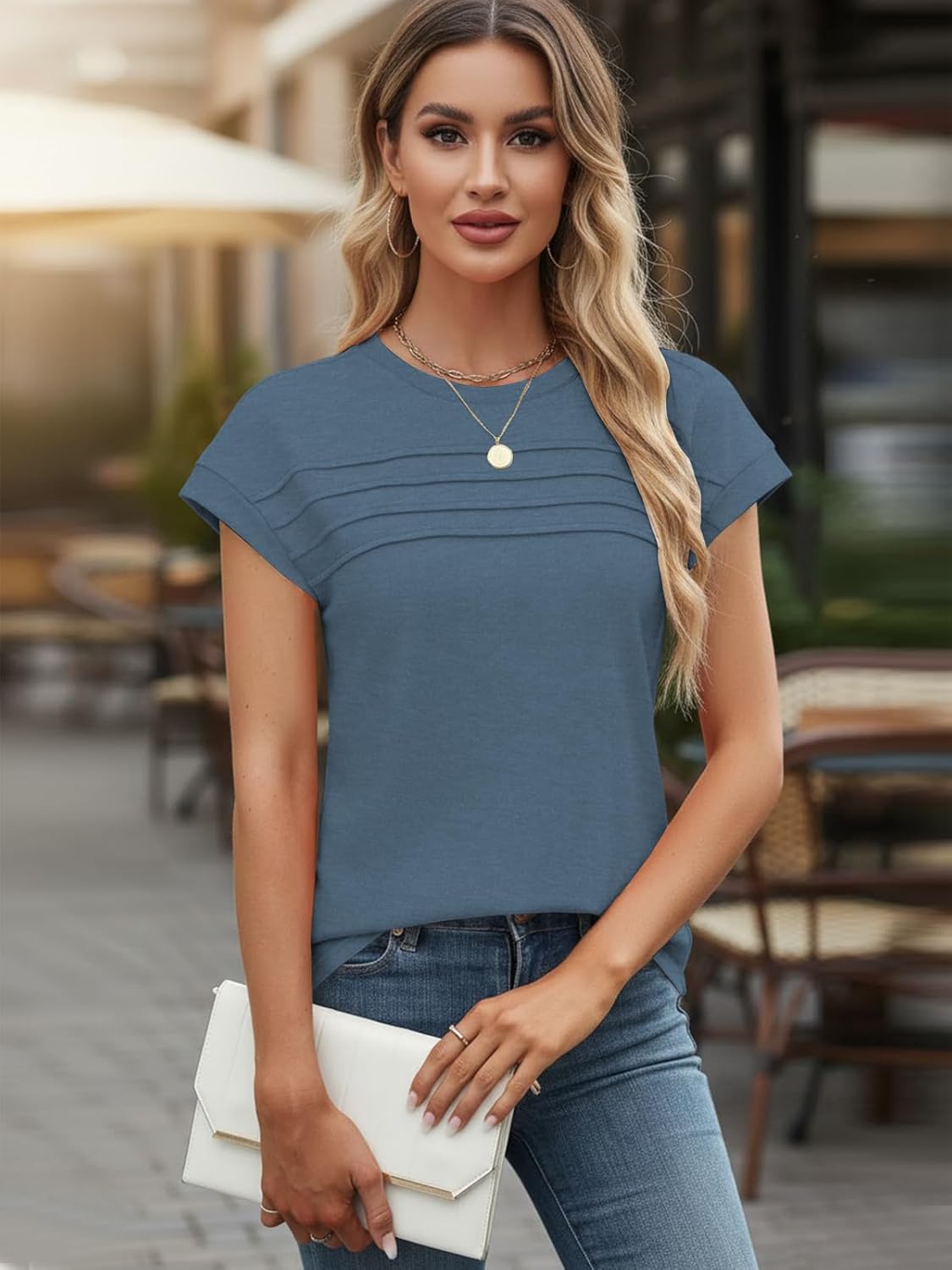 Thumbnail 3 de Cuptacc Damen T-Shirt mit Rundhals – kurzarm, locker & knitterarm