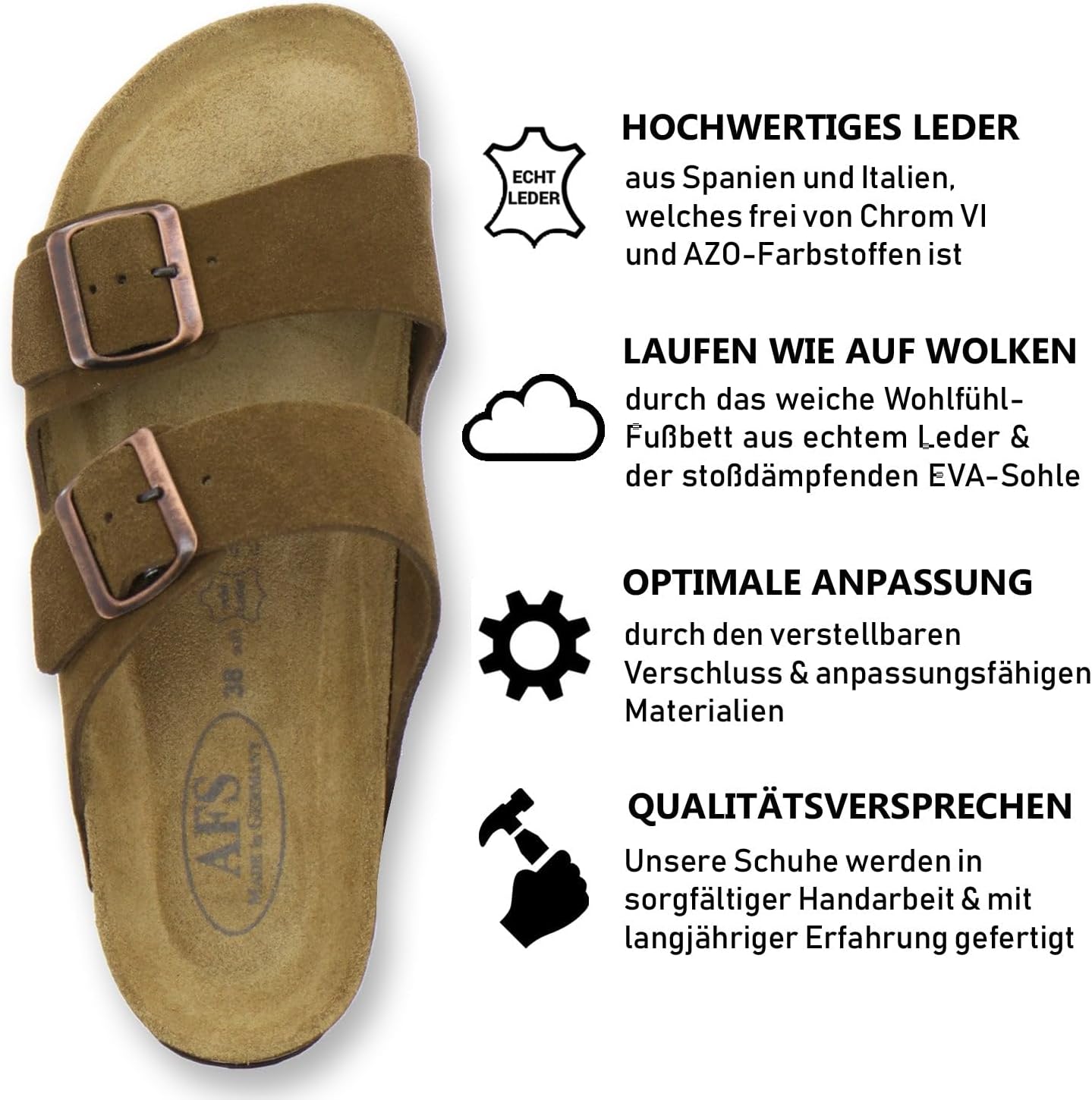 Thumbnail 1 de AFS-Schuhe 2100 – Modische Damen-Pantoletten aus Echtleder, Made in Germany