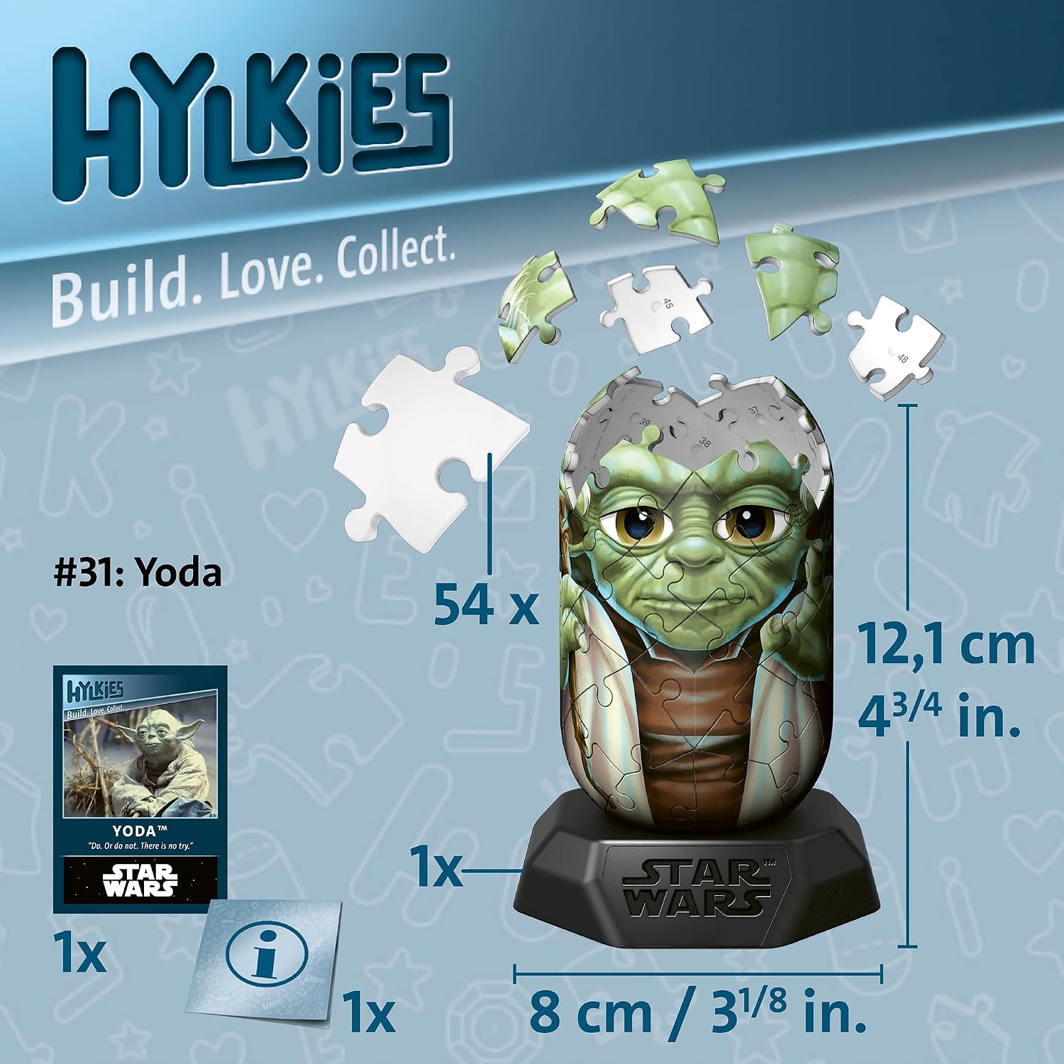 Detalle 2 de Ravensburger Hylkies No.31 Star Wars Yoda – Collectable 3D Jigsaw