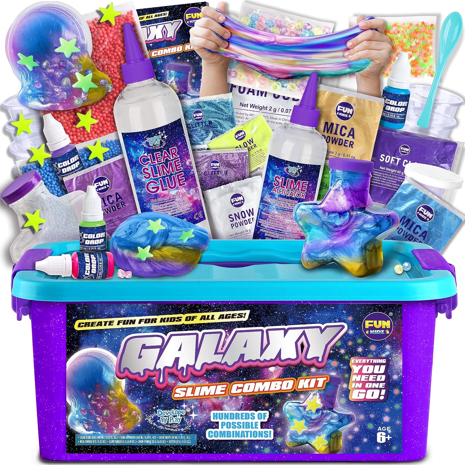 Detalle de FunKidz Toy Galaxy Slime Kit 10-12 🧪
