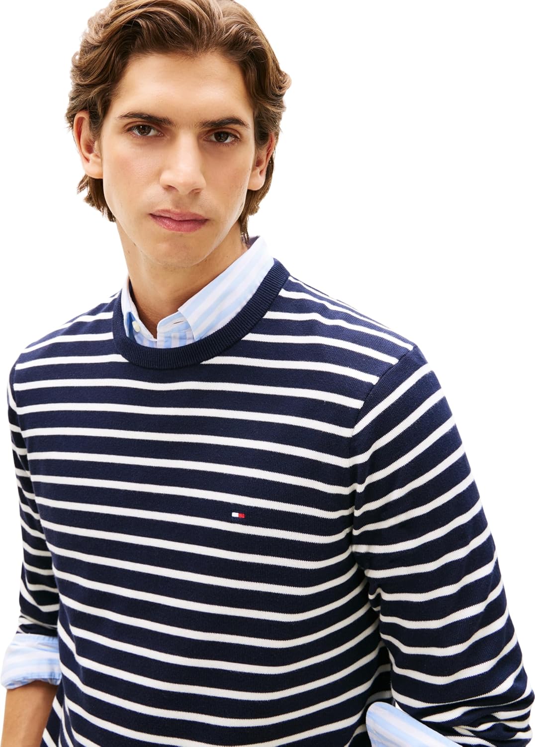 Detalle de Tommy Hilfiger Essential SSNL Cotton Crew Neck – zeitloser Baumwoll-Pullover