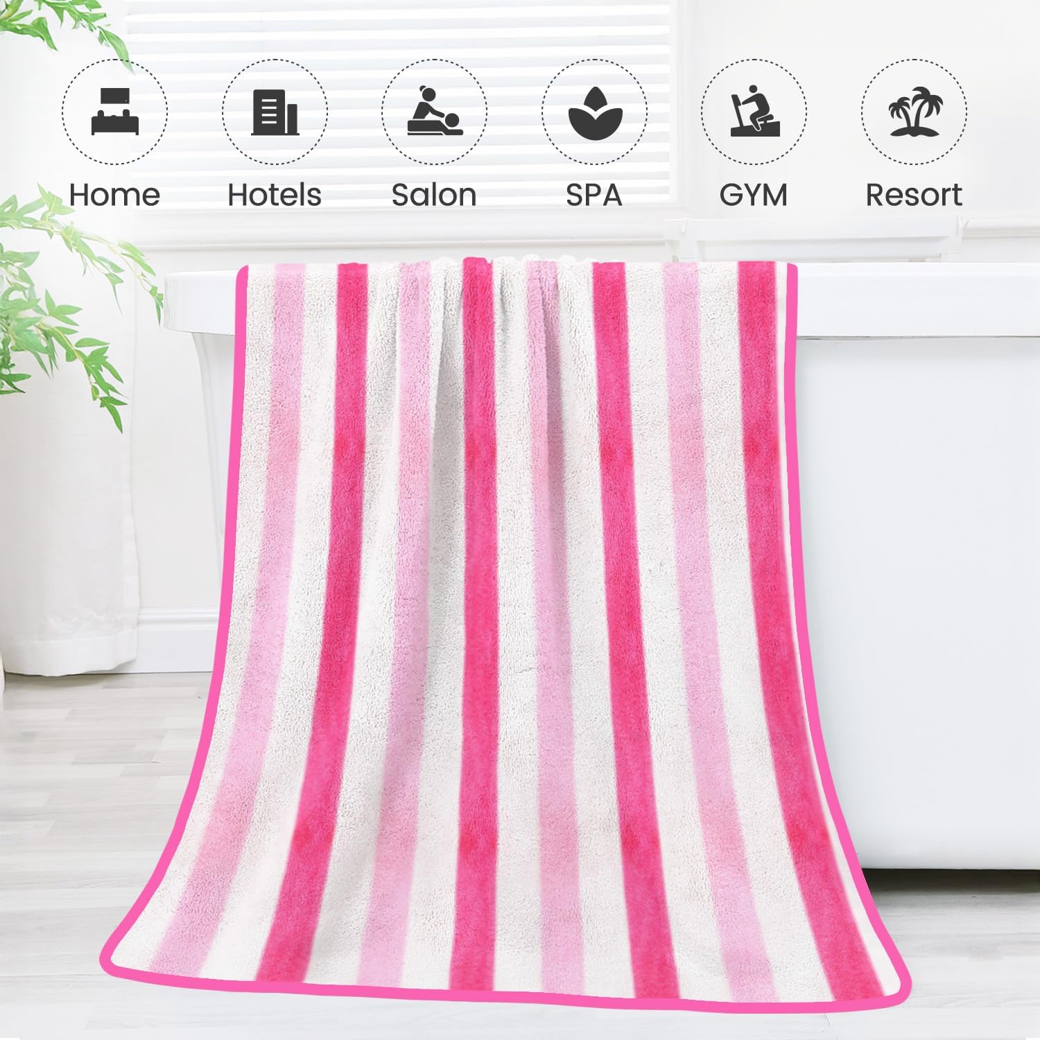 Thumbnail 6 de JML Microfiber Bath Towels 30" x 60" Pink