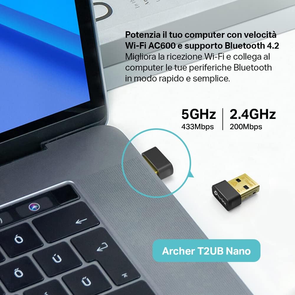 Detalle 2 de TP-Link Archer T2UB Adattatore Wi‑Fi AC600 e Bluetooth 4,2 per PC