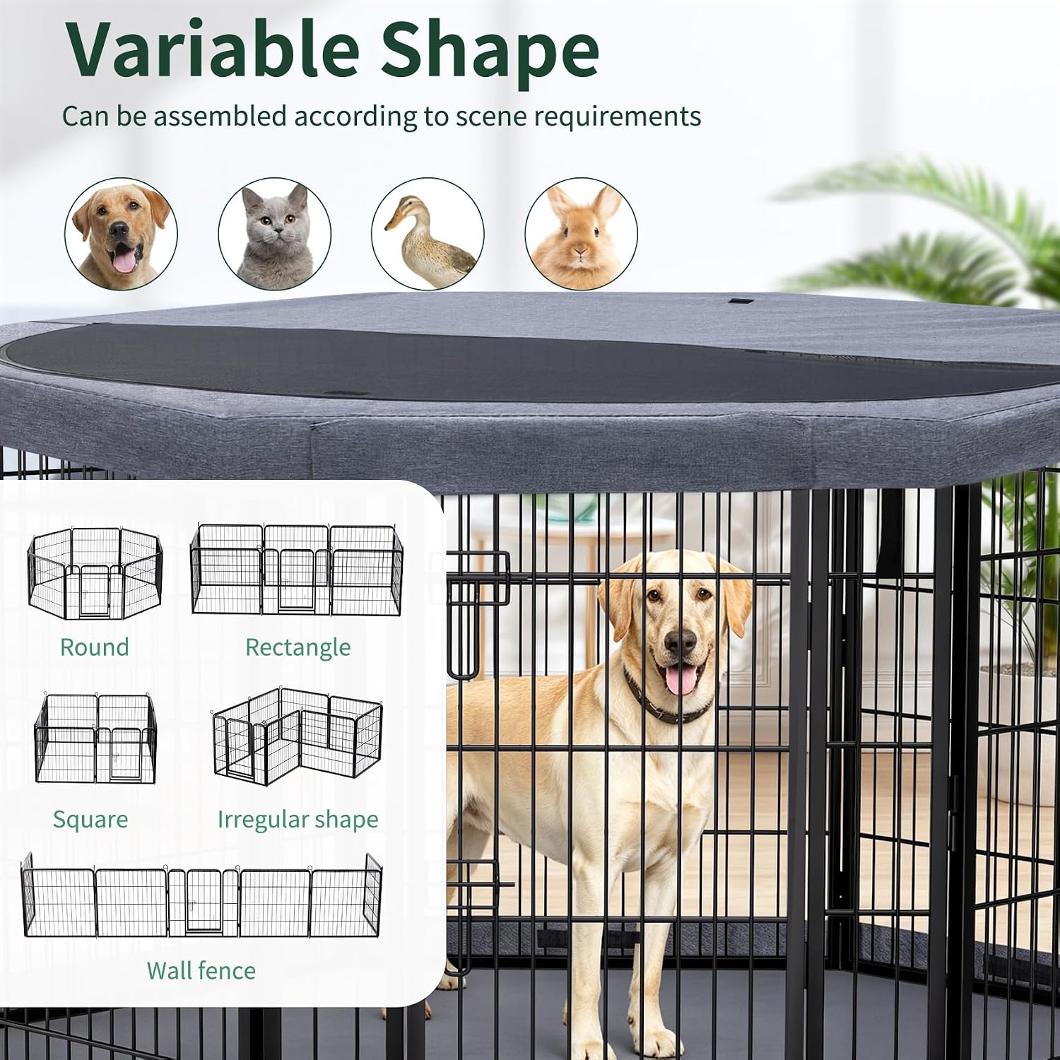 Detalle 2 de PETIME Dog Playpen, 40-Inch Height