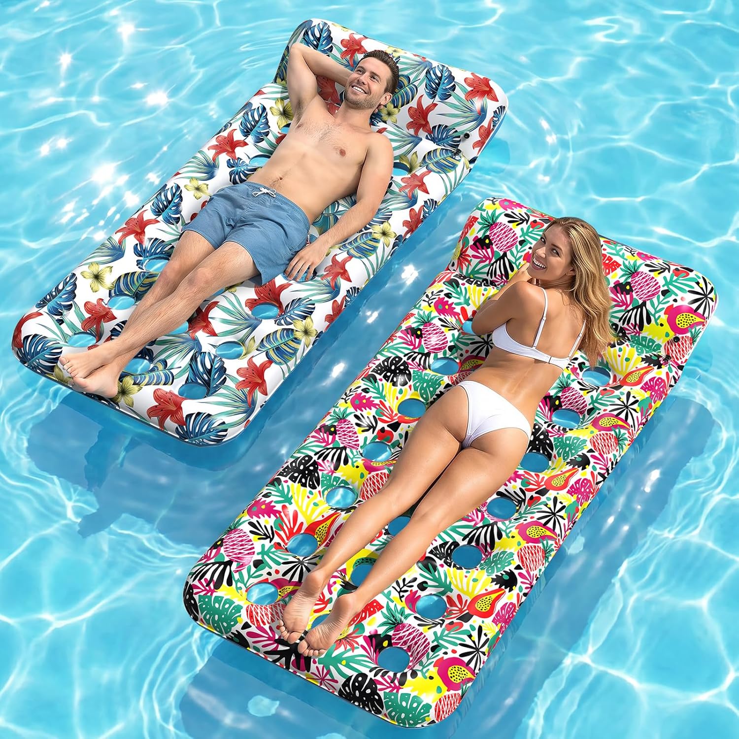 Detalle de IRUIRUI 2 Pack Oversized Pool Floats for Adults with Headrest