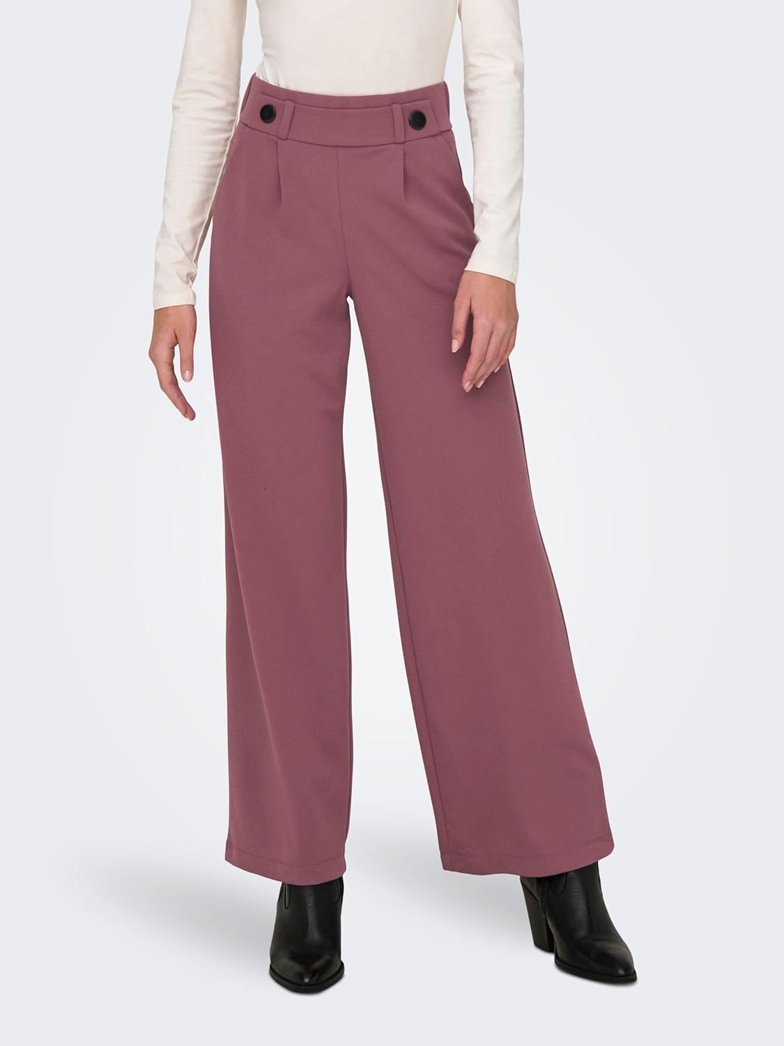 Detalle 2 de JDY GEGGO Marlene-Weitling Damenhose mit Schlupfbund und Flare-Schnitt
