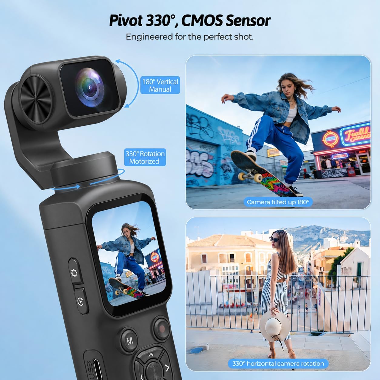 Thumbnail 3 de Crxythmenon 4K Vlogging Camera for YouTube — 75MP Pocket Digital Camera with 330° Gimbal