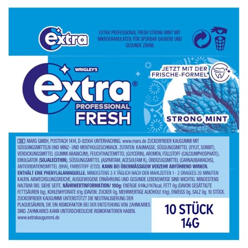 Thumbnail 8 de Extra Professional Fresh Strong Mint Zuckerfrei – 300 Kaugummis (30x10 Dragees) von WRIGLEY'S EXTRA