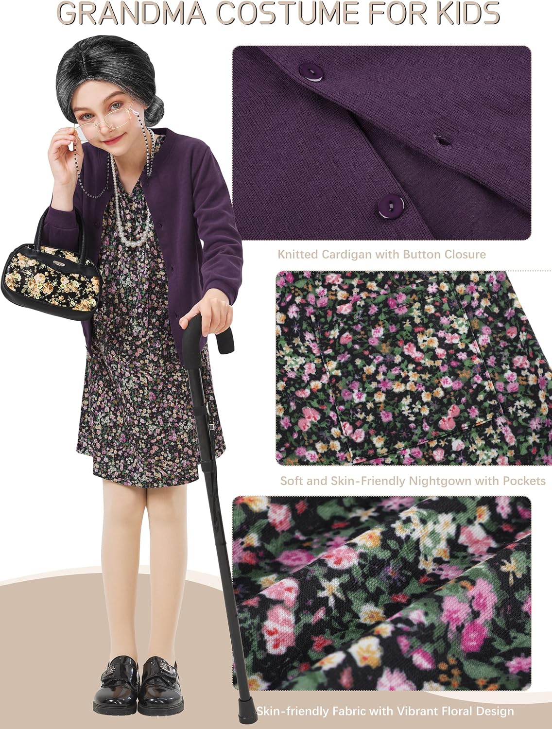 Thumbnail 1 de FancyFun 8-piece Old Lady Costume 🎭
