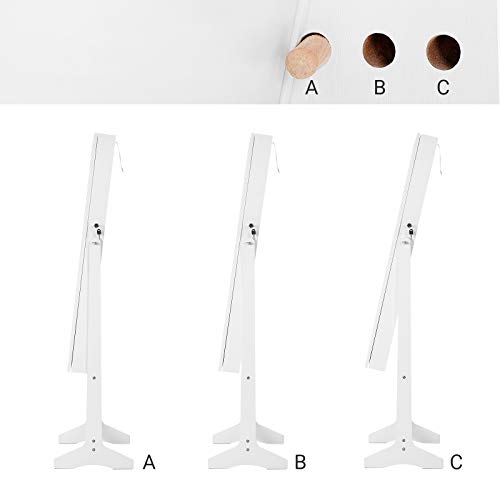 Thumbnail 3 de SONGMICS Armoire à Bijoux JJC69WT: miroir pleine longueur, serrure et rangement 4 étagères