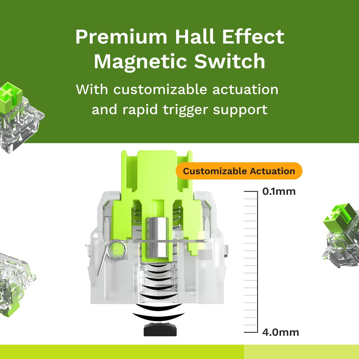 Detalle de Glorious Raptor Clicky Magnetic Switches for GMMK 3 HE, 36-Pack, Pre-Lubed
