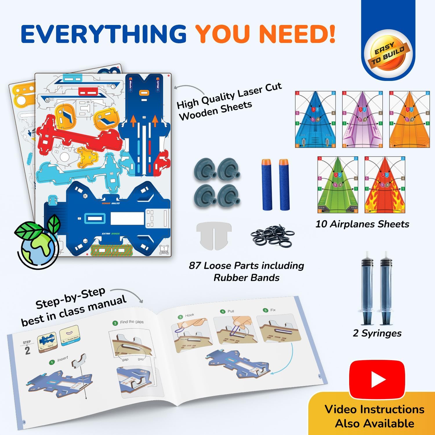 Thumbnail 5 de Smartivity DIY 2in1 Hydraulic Paper Airplanes & Darts Launcher STEM Toy