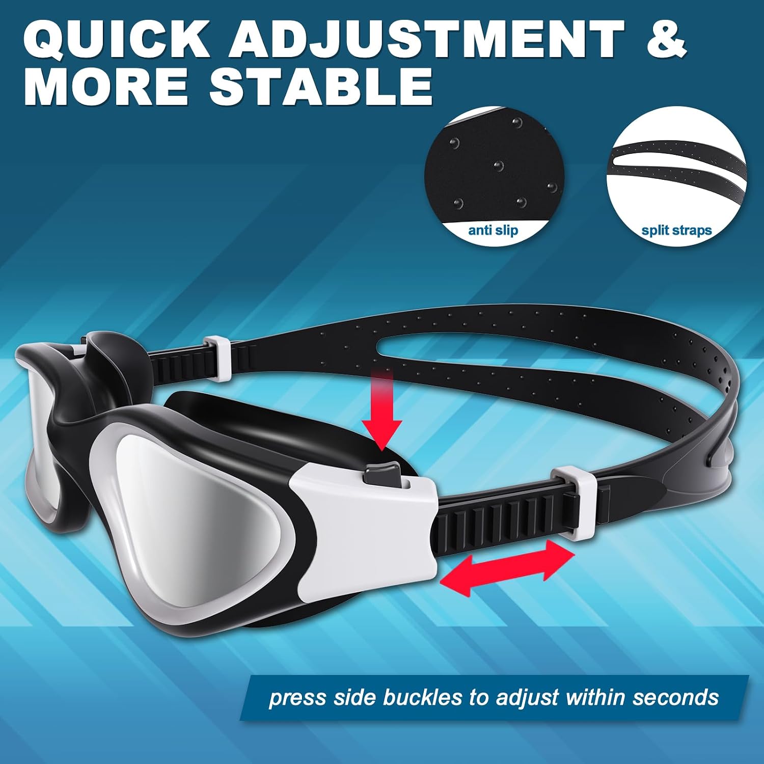 Detalle 2 de HotSrace Swimming Goggles: Anti Fog, Anti UV, No Leakage