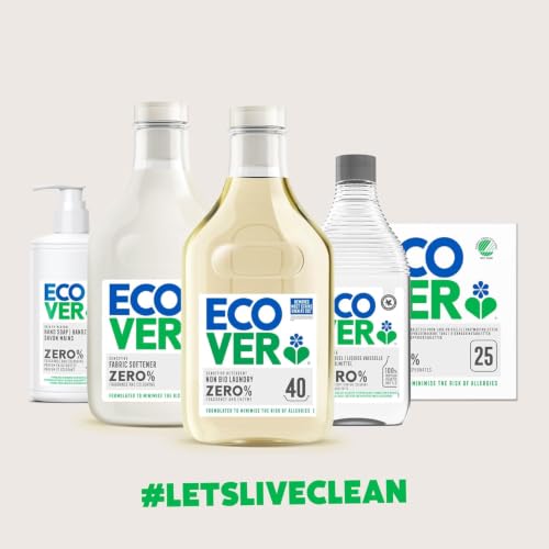 Detalle de Ecover Zero Non-Bio Laundry Liquid, Sensitive Skin, 40 Washes, 1.43L