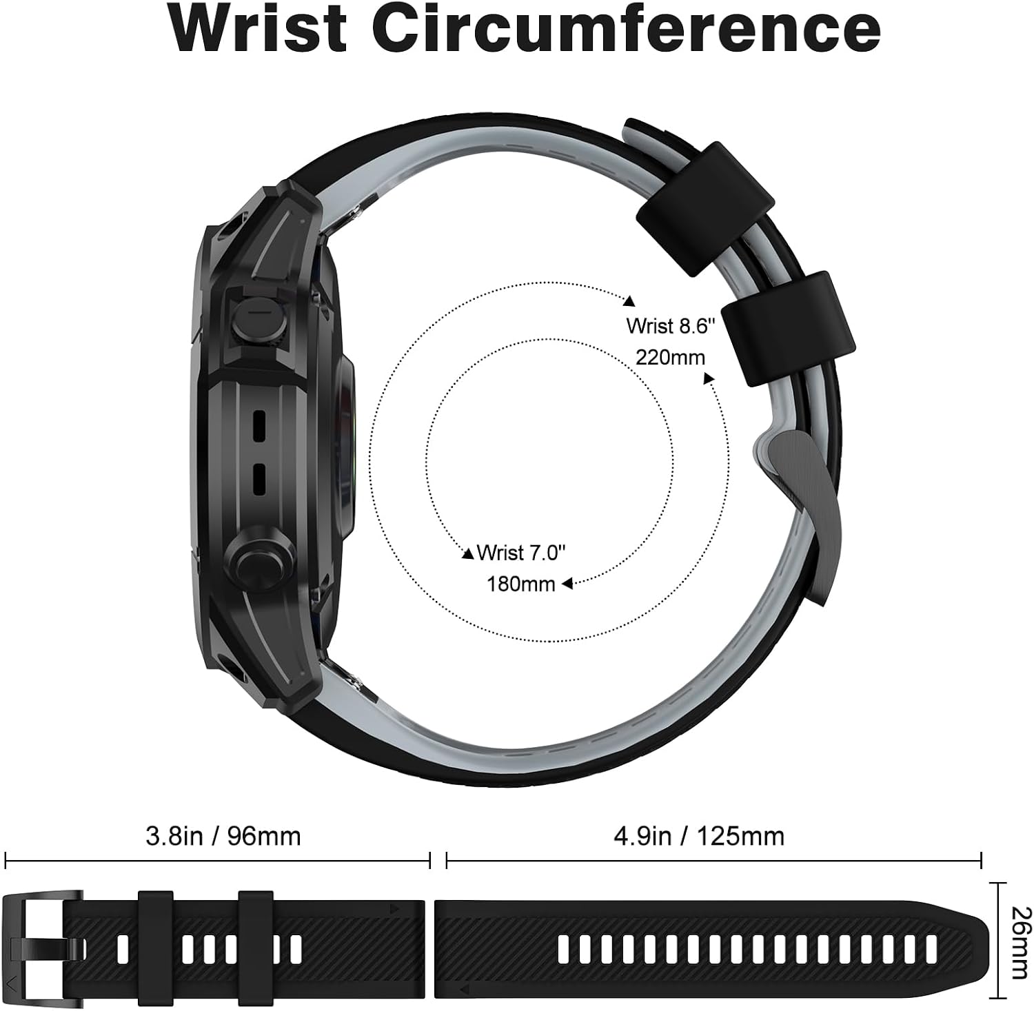 Thumbnail 5 de OVERSTEP 26mm Silicone Strap for Fenix 7X